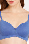 Rosaline Padded Non-Wired 3/4th Coverage T-Shirt Bra - Beaucoup Blue — thumbnail 4